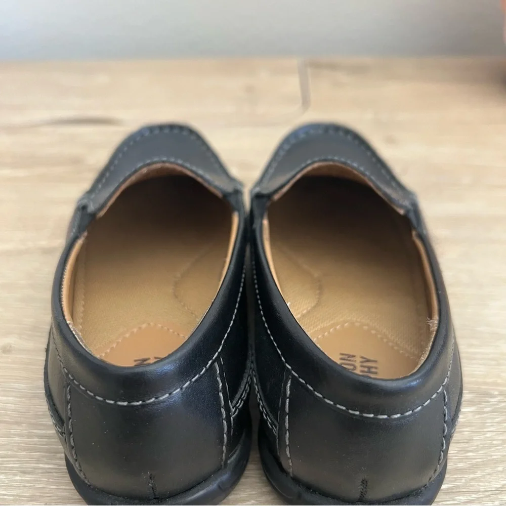 Johnston & Murphy Boys Leather Loafers Slip-On Black Dress Shoes Size Boys 9